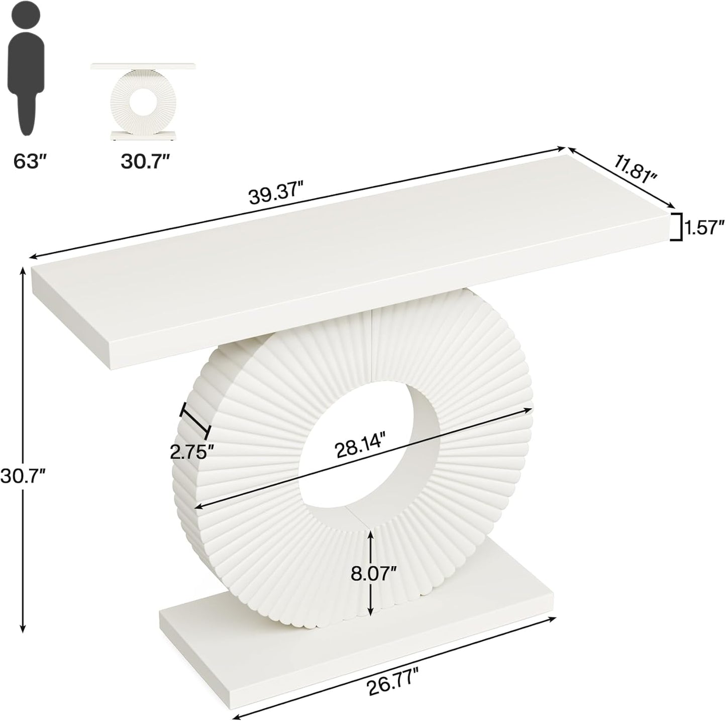 Tribesigns Modern Console Table with Geometric Base