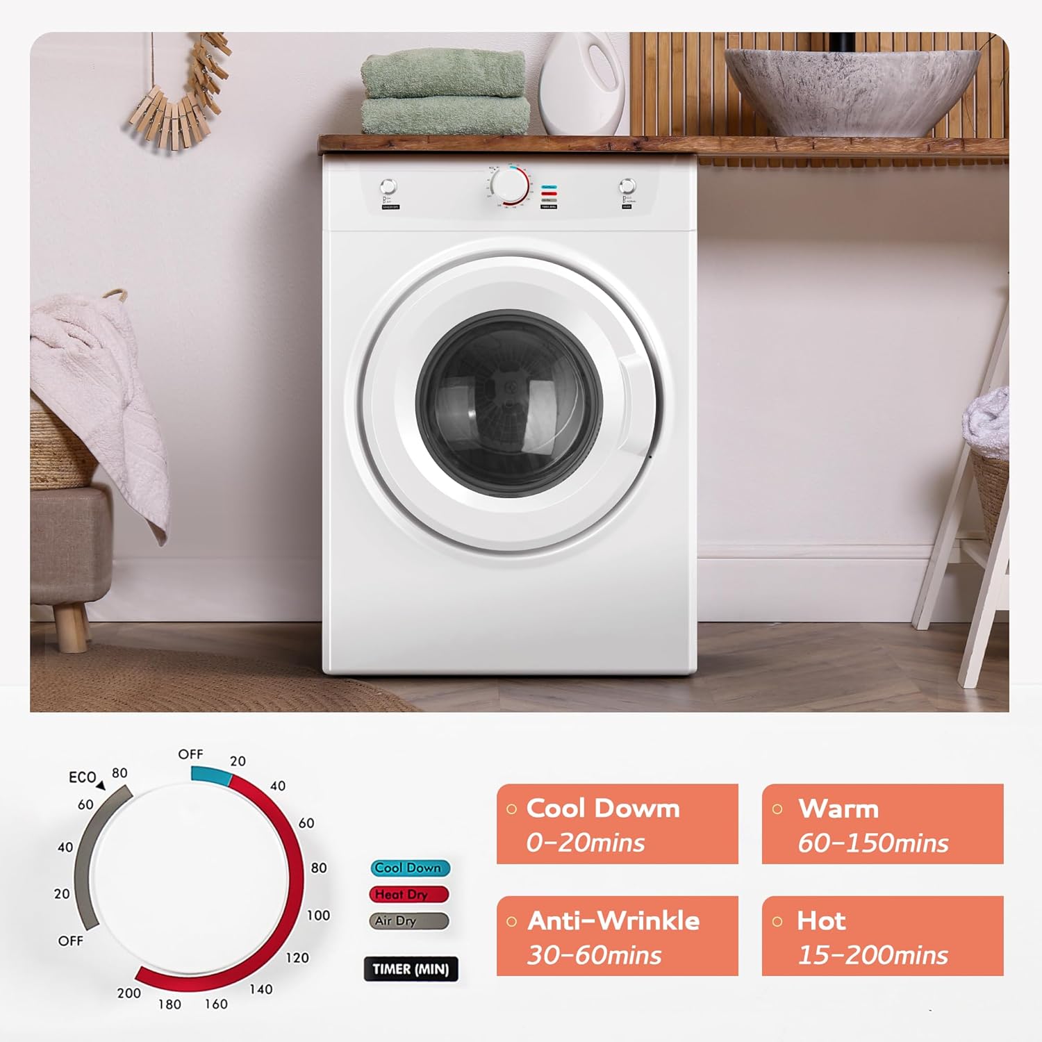26lbs Portable Tumble Dryer Machine