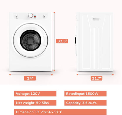26lbs Portable Tumble Dryer Machine