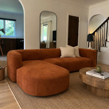 Acann Luxury Modern Tight Curved Back Velvet Sofa
