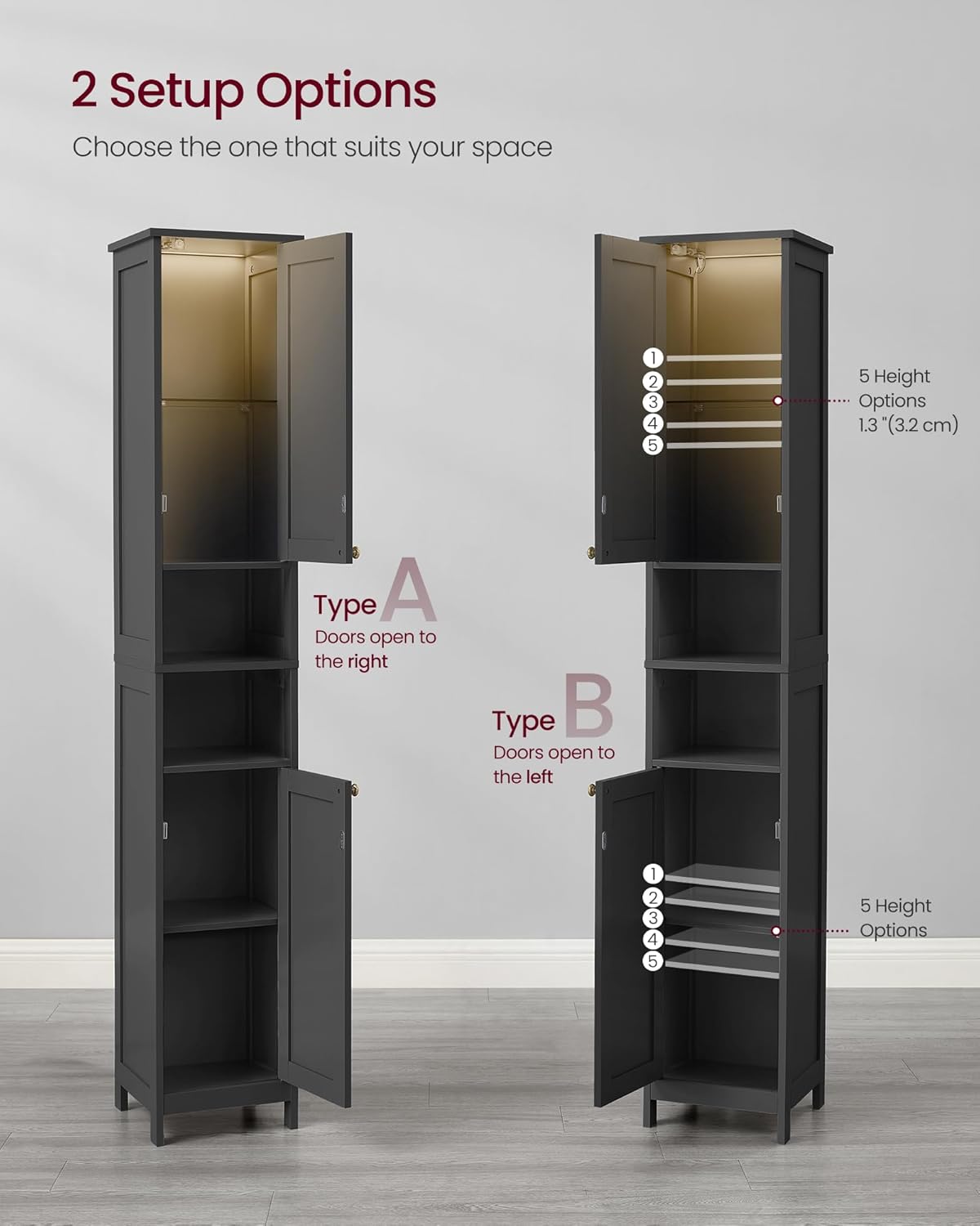 11.8" Tall Storage Cabinet with Lights