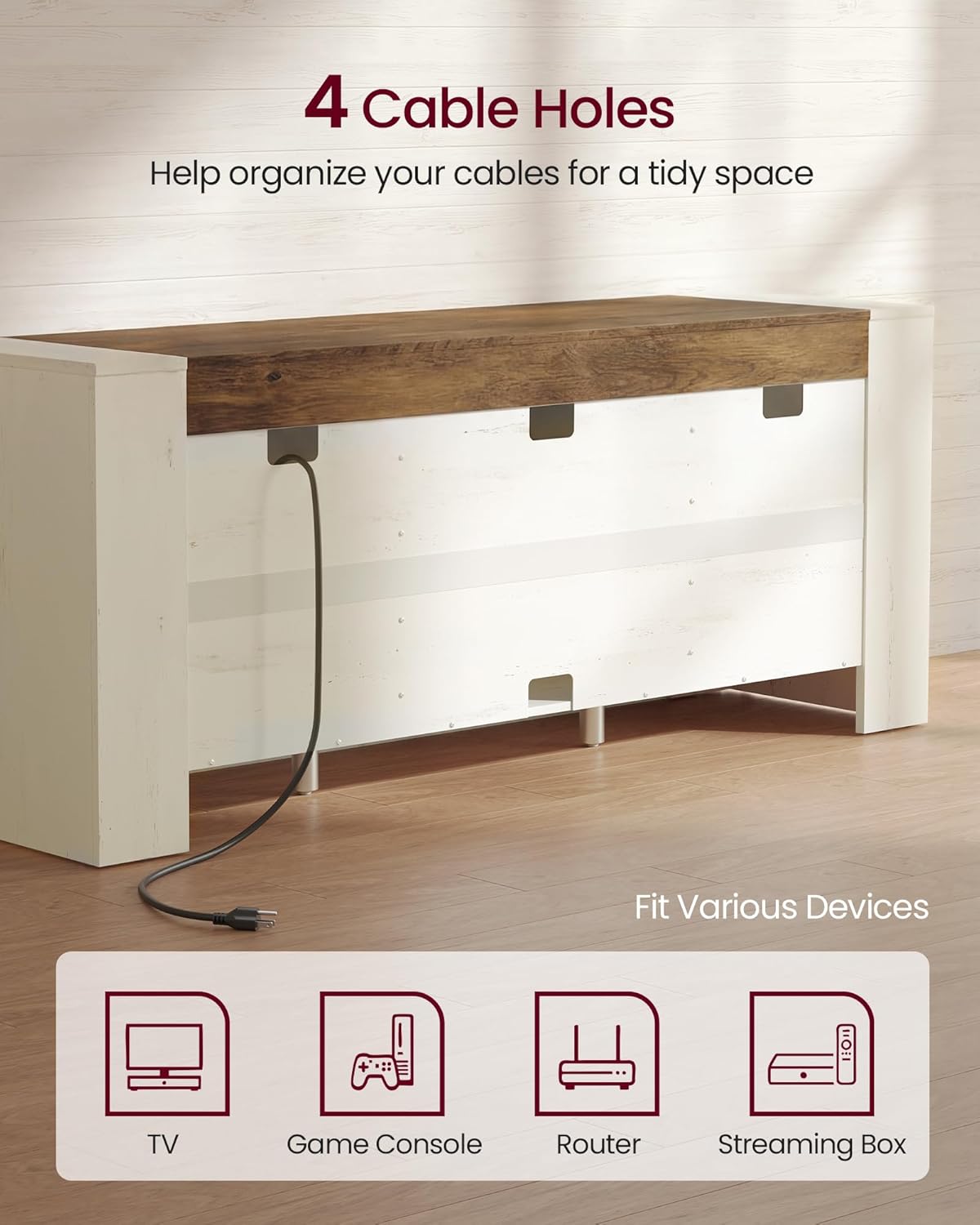 White Farmhouse TV Stand