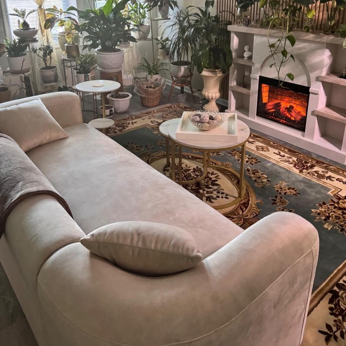 Acann Luxury Modern Tight Curved Back Velvet Sofa