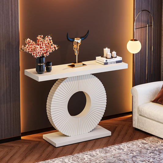 Tribesigns Modern Console Table with Geometric Base - Canva Home