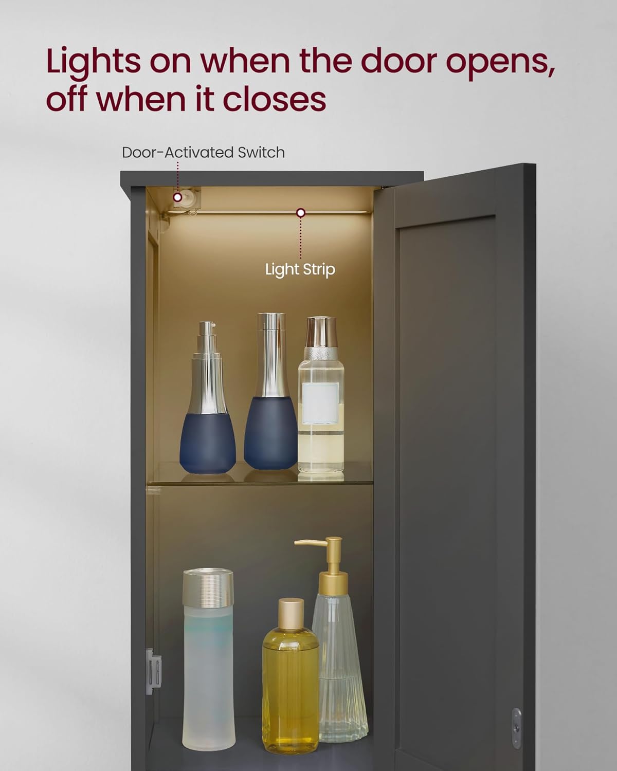11.8" Tall Storage Cabinet with Lights