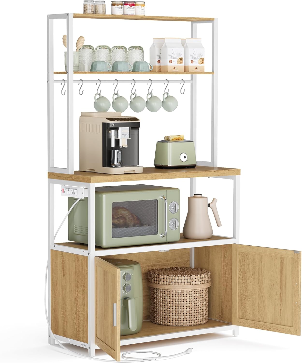 Kitchen Bakers Rack with Power Outlet