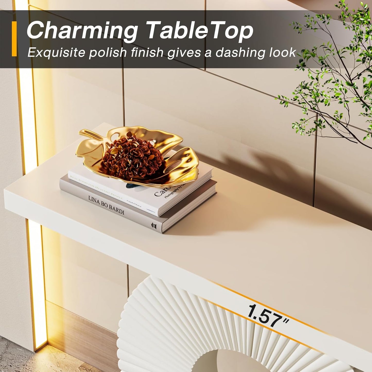Tribesigns Modern Console Table with Geometric Base
