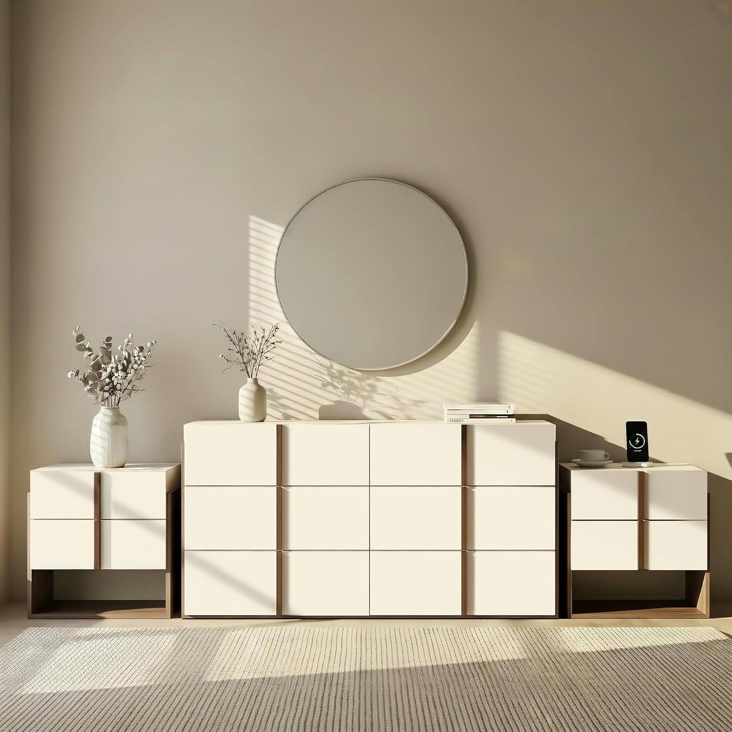 3-Piece Bedroom Furniture Set, 6-Drawer Dresser - Canva Home
