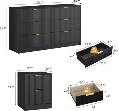 3-Piece Modern Bedroom Furniture Set - Canva Home