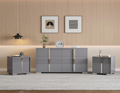 3 Piece Bedroom Set, Two 23.6" Nightstands & 6-Drawer Dresser - Canva Home
