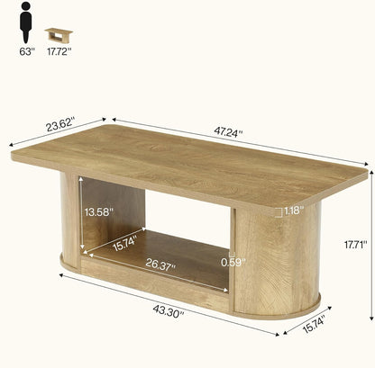 47-Inch Rectangle Coffee Table - Canva Home