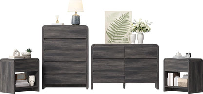 Modern 4-Piece Bedroom Furniture Set with 5-Drawer Dresser - Canva Home