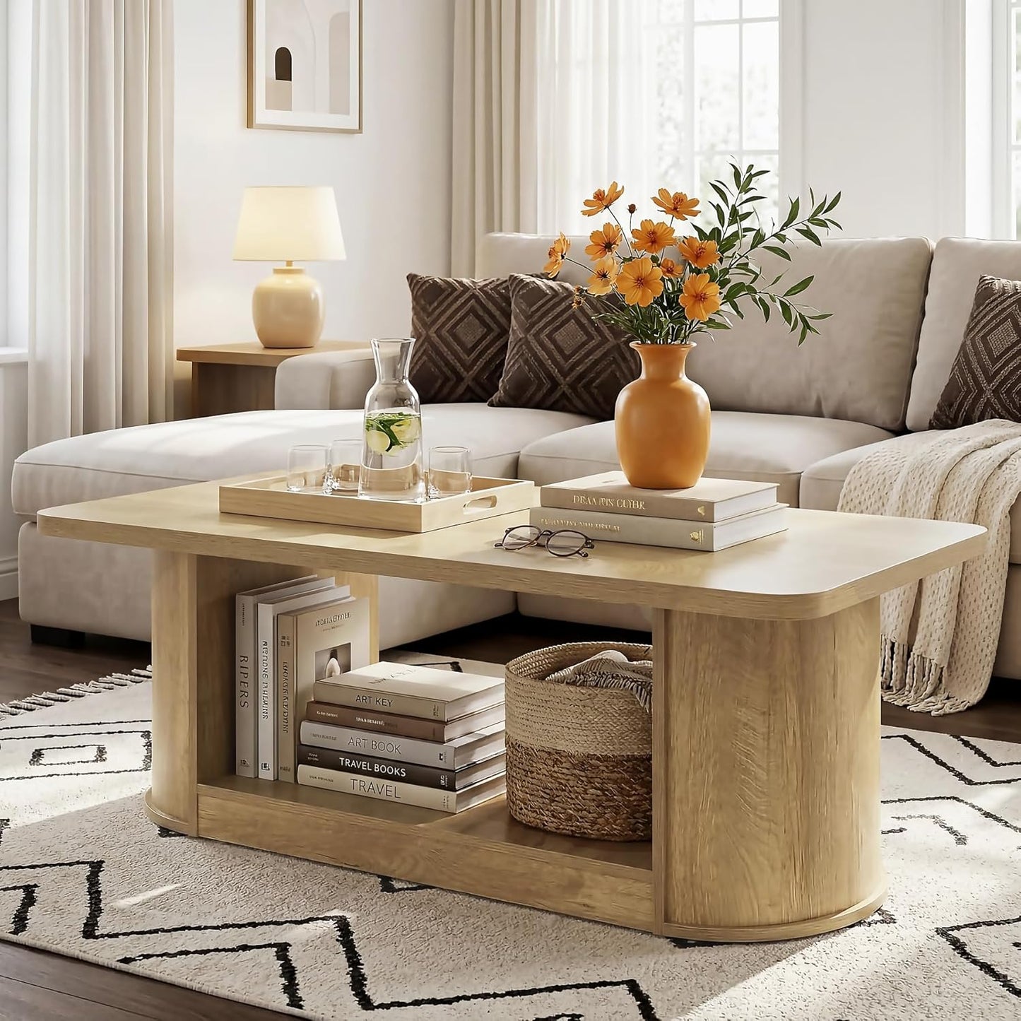 47-Inch Rectangle Coffee Table - Canva Home