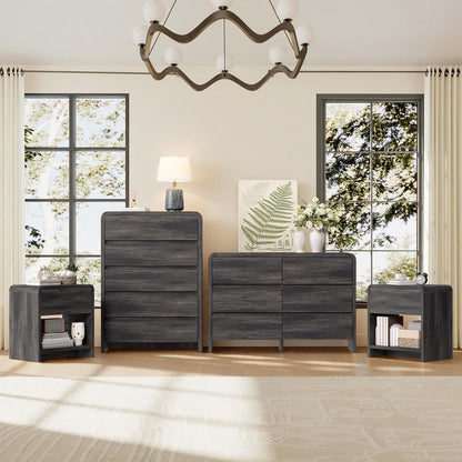 Modern 4-Piece Bedroom Furniture Set with 5-Drawer Dresser - Canva Home