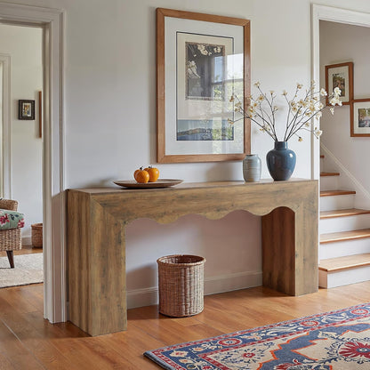 63" Farmhouse Console Table, Wooden Couch Table - Canva Home