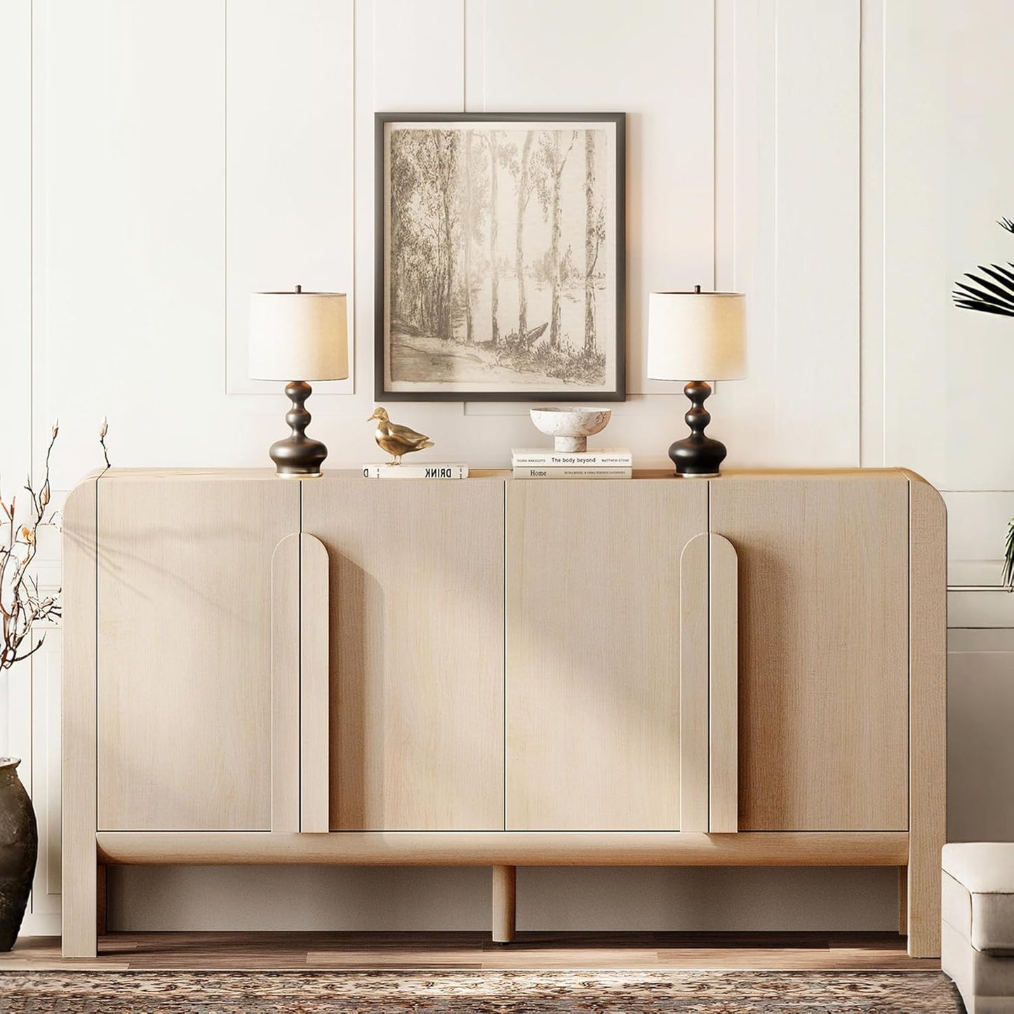 63" W Large Buffet Sideboard Cabinet