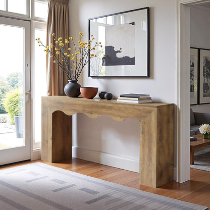 63" Farmhouse Console Table, Wooden Couch Table - Canva Home