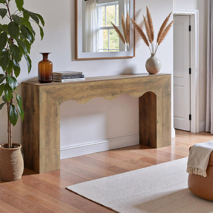63" Farmhouse Console Table, Wooden Couch Table - Canva Home