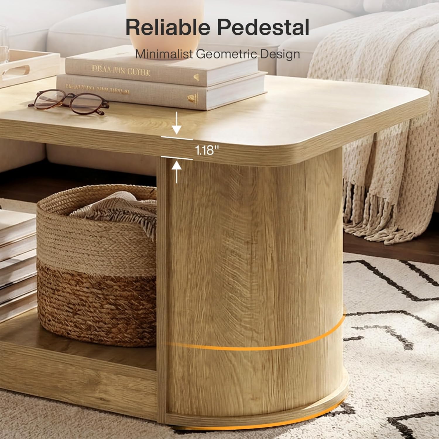 47-Inch Rectangle Coffee Table - Canva Home