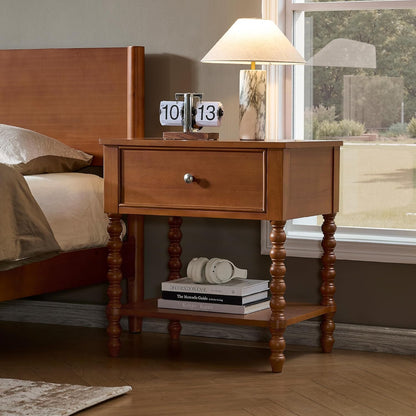 Solid Wood King Platform Bed with Headboard & 2 Nightstands