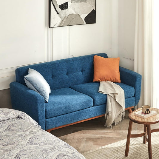 65.2" Blue Loveseat Sofa - Canva Home
