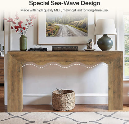 63" Farmhouse Console Table, Wooden Couch Table - Canva Home