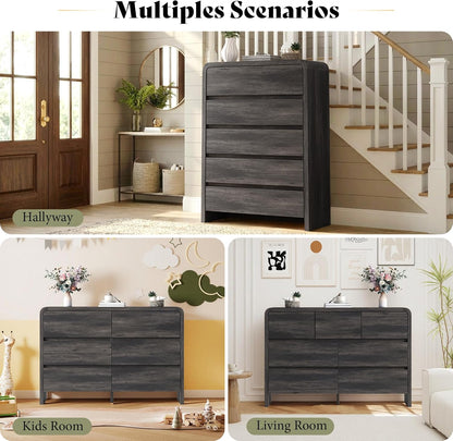 Modern 4-Piece Bedroom Furniture Set with 5-Drawer Dresser - Canva Home