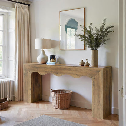 63" Farmhouse Console Table, Wooden Couch Table - Canva Home