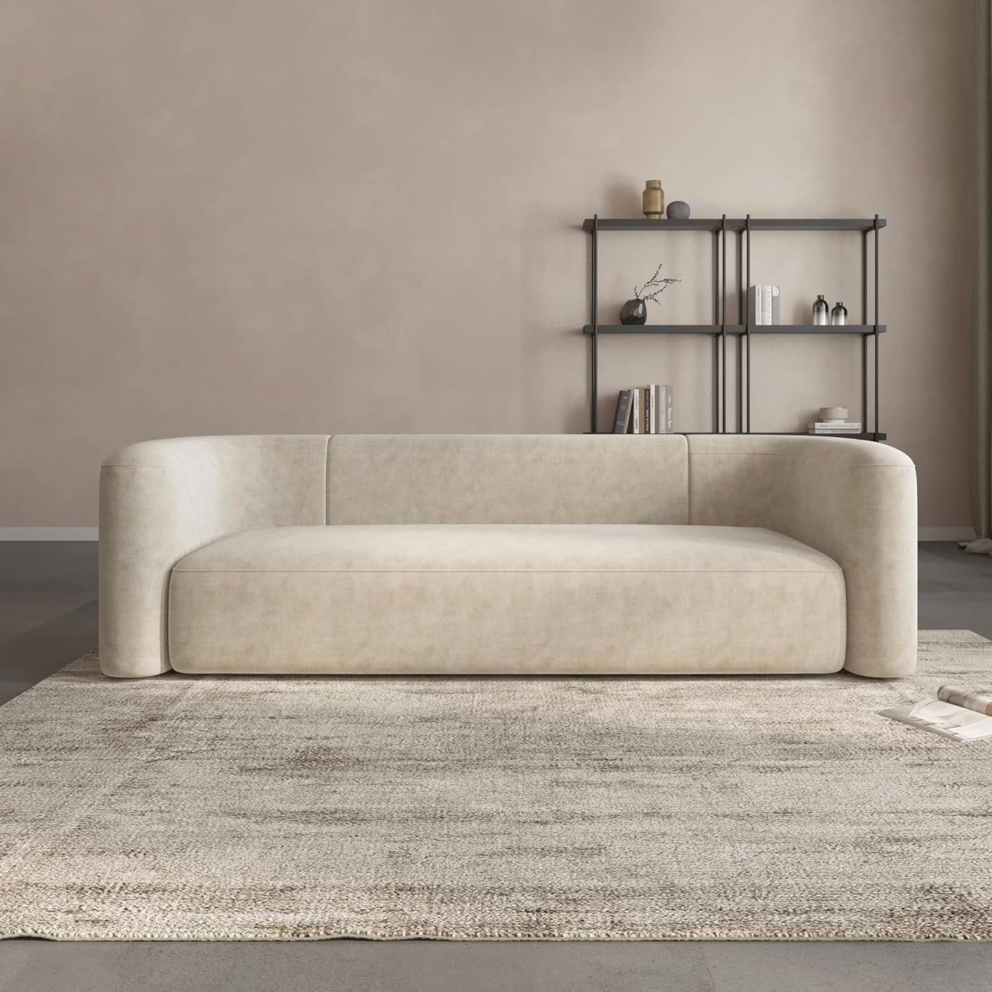 Acann Luxury Modern Tight Curved Back Velvet Sofa