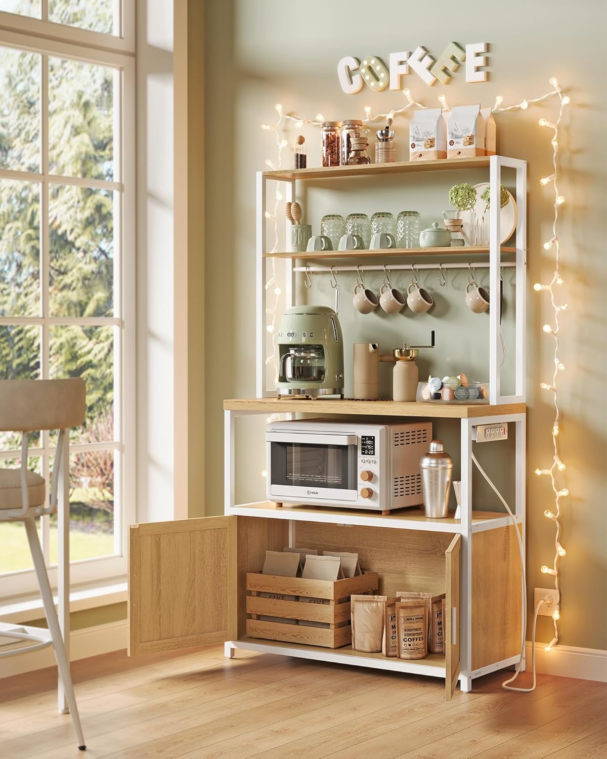Kitchen Bakers Rack with Power Outlet