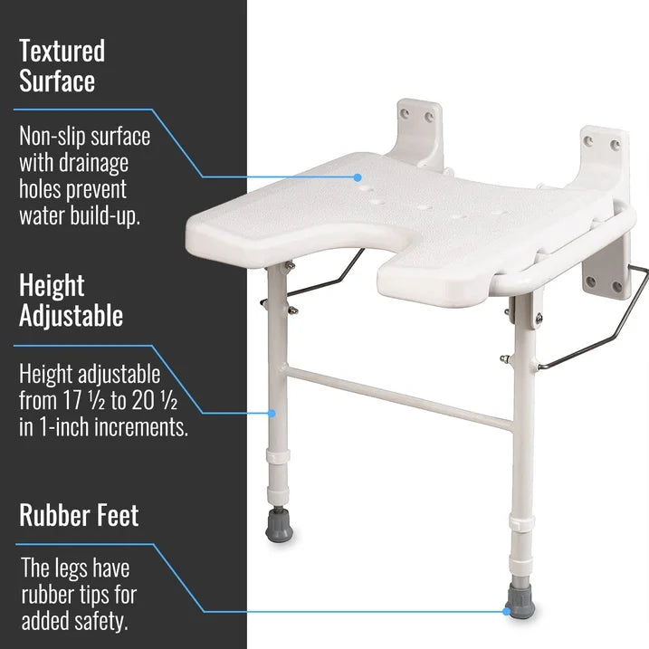 HealthSmart Wall Mount Fold Away Bath Chair - Canva Home