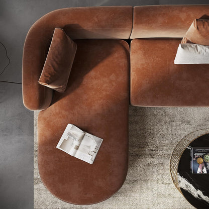 Acann Luxury Modern Tight Curved Back Velvet Sofa
