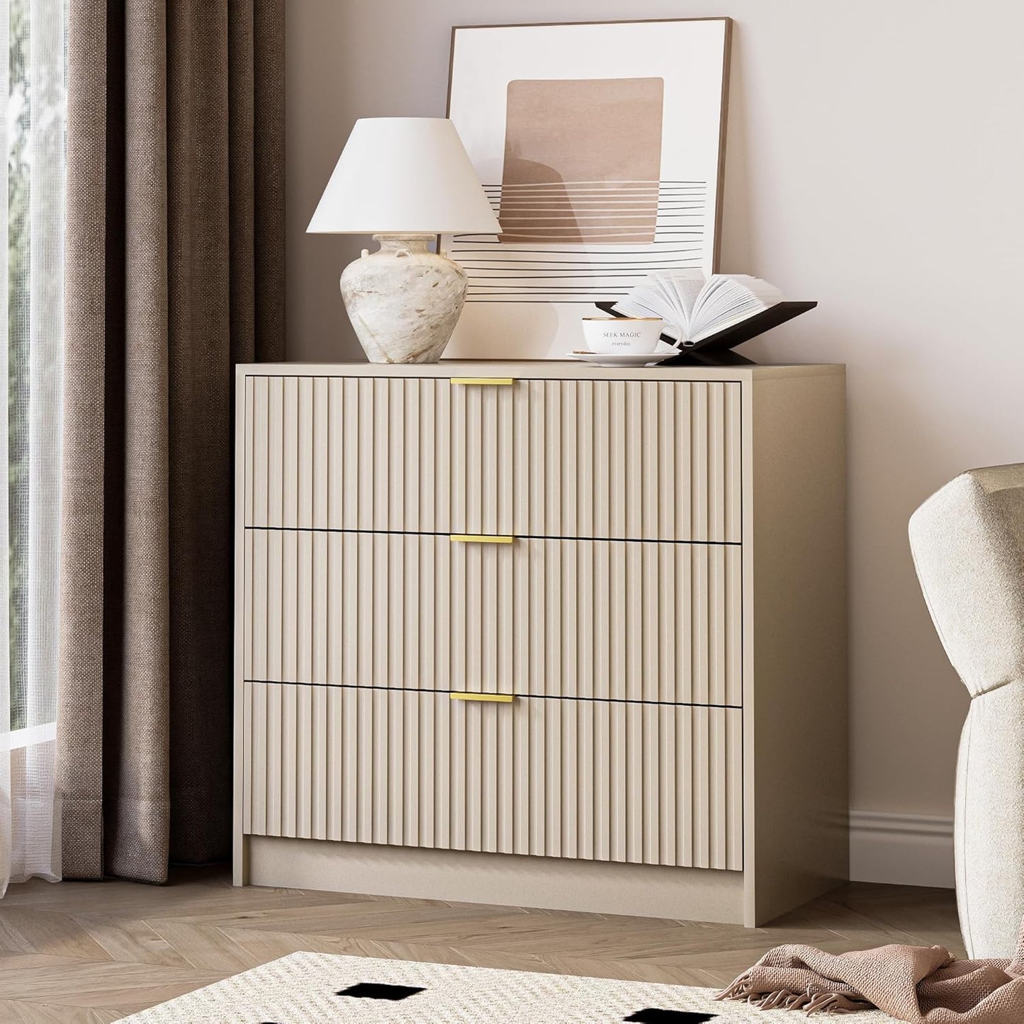3-Piece Dresser Bedroom Set, 9 Drawer Dresser & 3 Drawer Nightstands - Canva Home