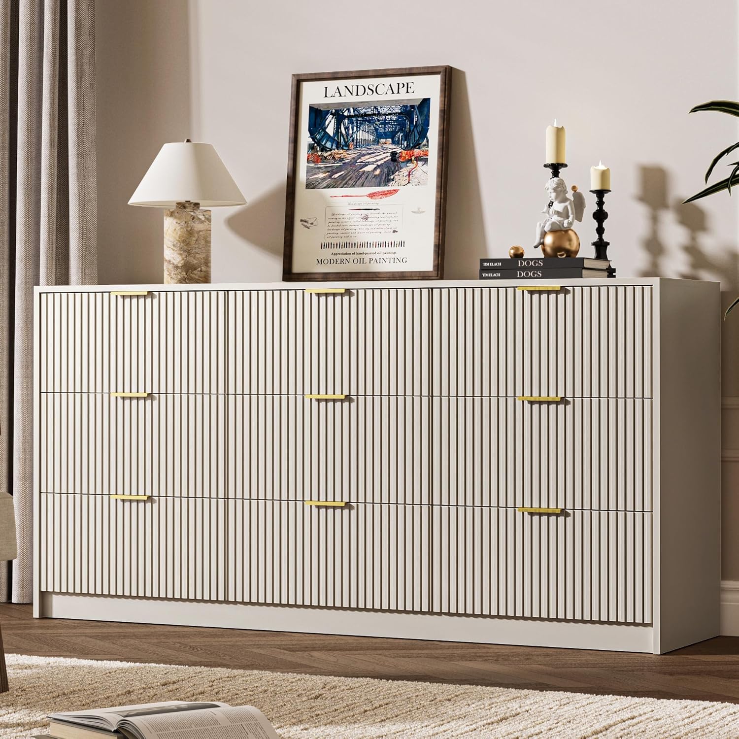 3-Piece Dresser Bedroom Set, 9 Drawer Dresser & 3 Drawer Nightstands - Canva Home