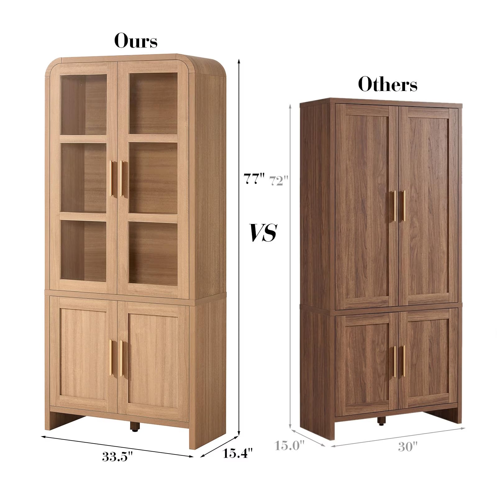 Vintagearth 77" Tall Pantry Cabinet - Canva Home