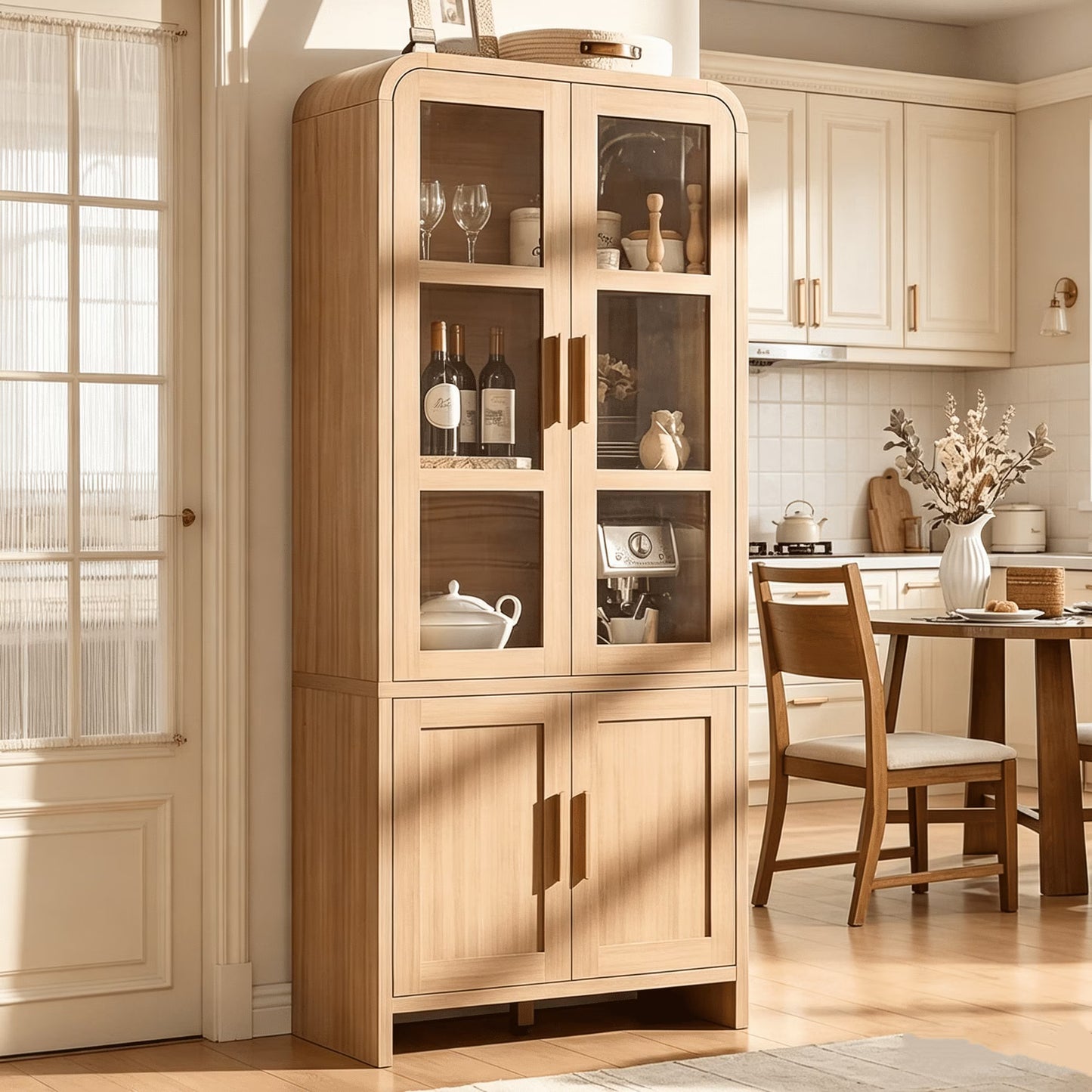 Vintagearth 77" Tall Pantry Cabinet - Canva Home