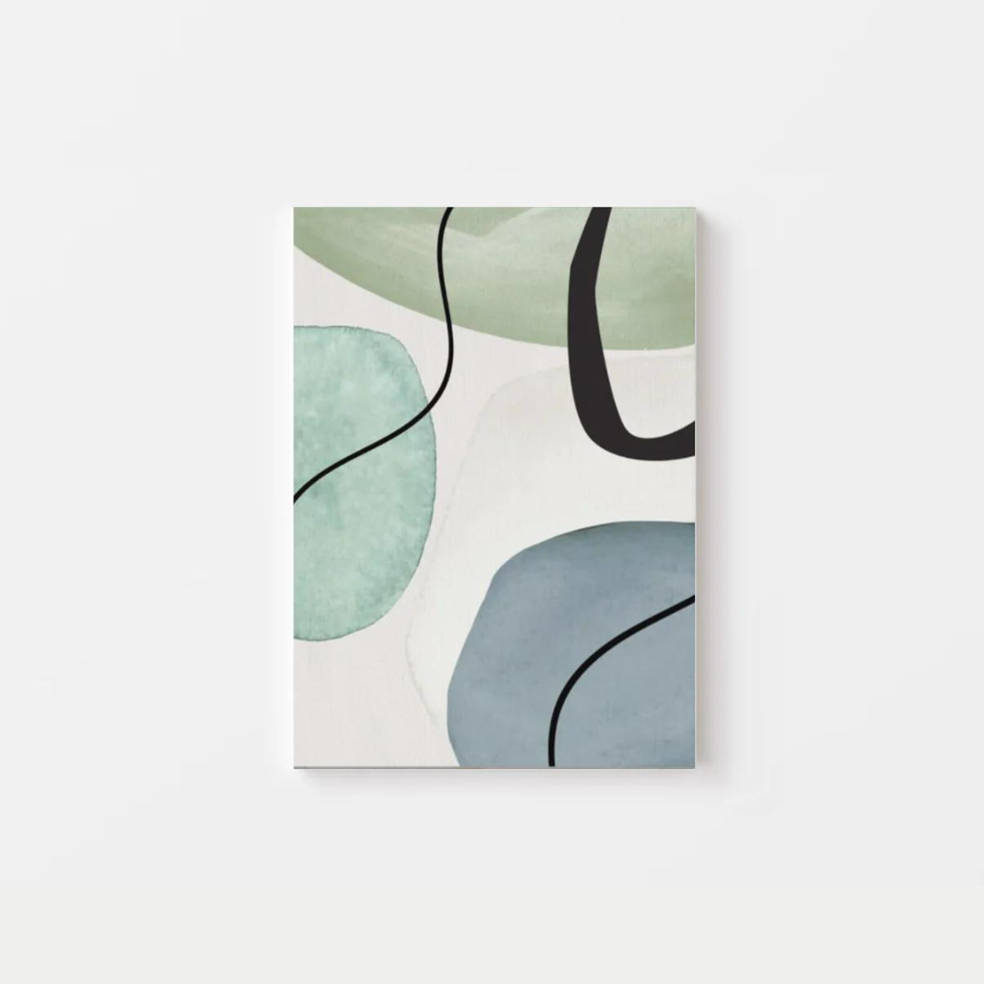 Abstract Green Geometric Shapes Canvas