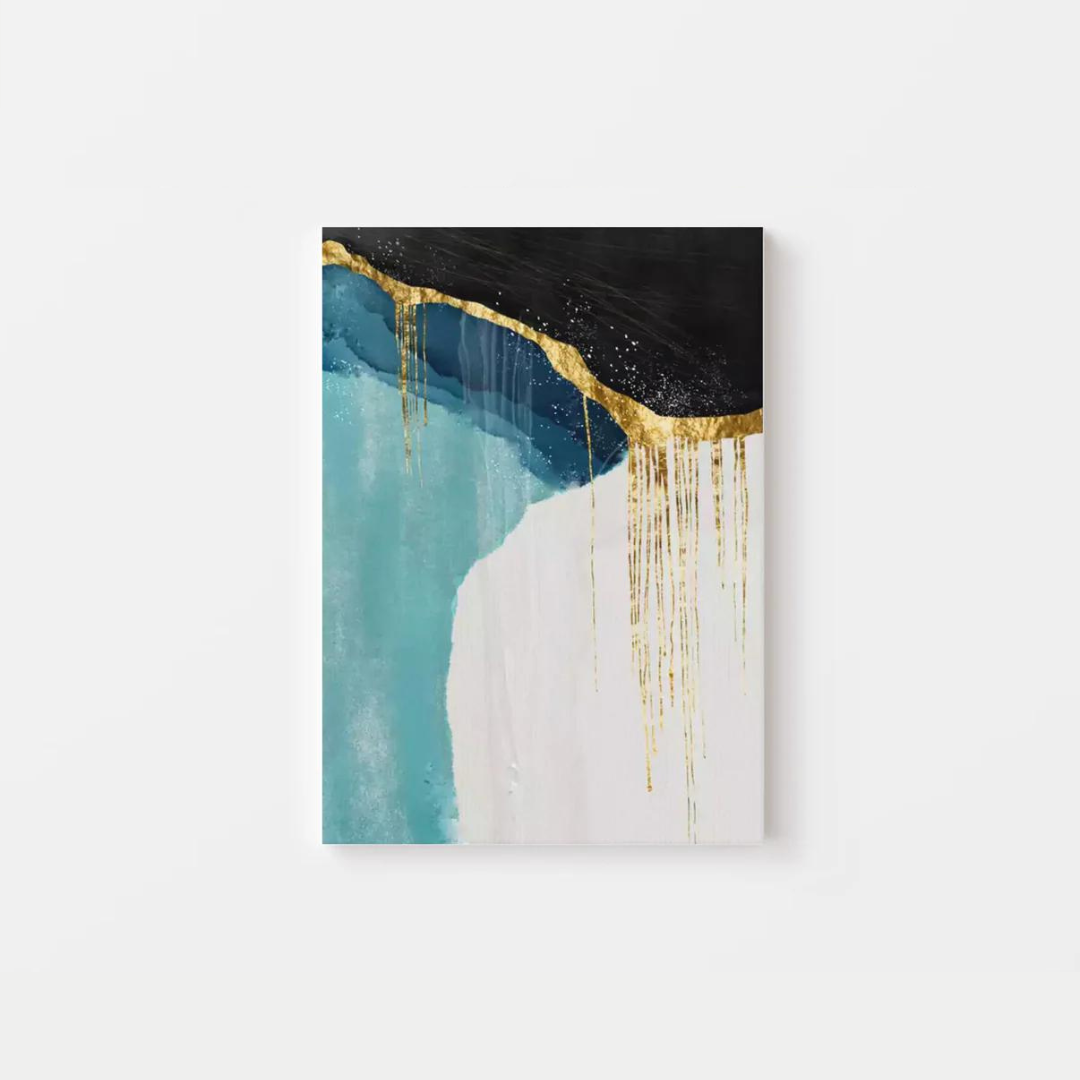 Abstract Gold Droplet Canvas