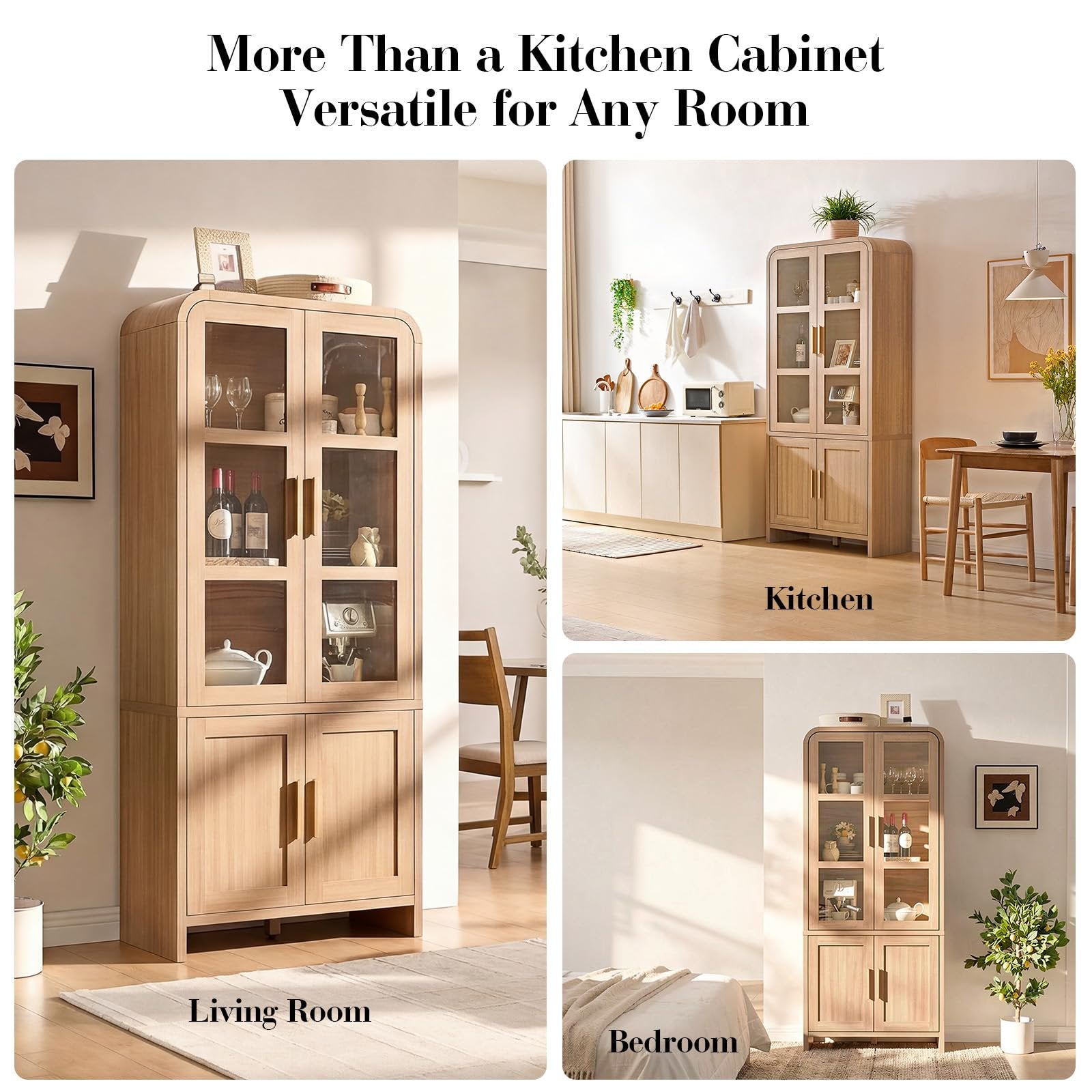 Vintagearth 77" Tall Pantry Cabinet - Canva Home
