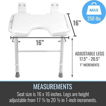 HealthSmart Wall Mount Fold Away Bath Chair - Canva Home