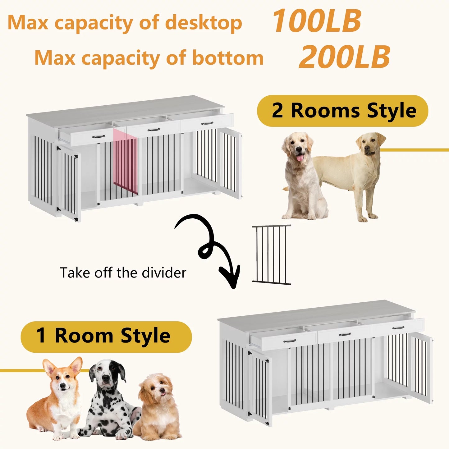 Mayer Double Dog Crate Furniture For 2 Dogs