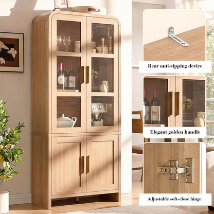 Vintagearth 77" Tall Pantry Cabinet - Canva Home