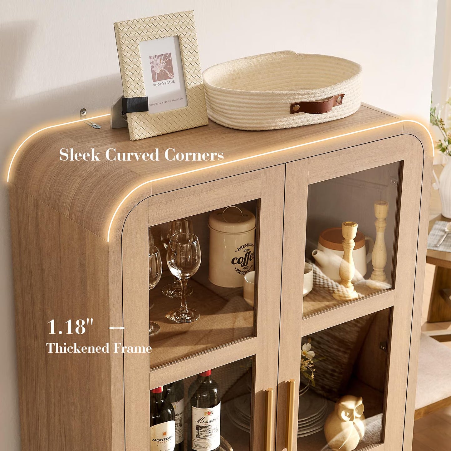 Vintagearth 77" Tall Pantry Cabinet - Canva Home