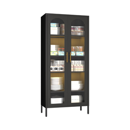 Flores Black Cabinet With Glass