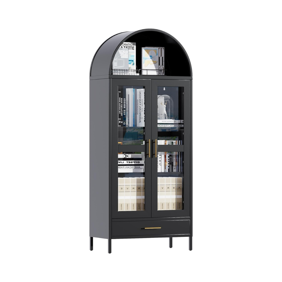 Fleur Black Arched Storage Display Cabinet