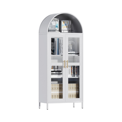 Halle White Arched Storage Display Cabinet