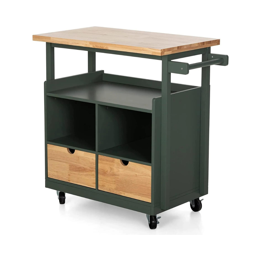 Kiera Rolling Kitchen Island Cart