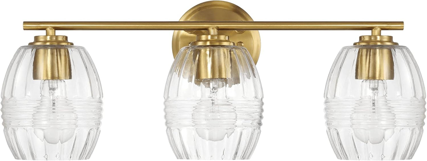 Luster Three Lights Vanity with Clear Glass