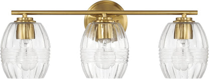 Luster Three Lights Vanity with Clear Glass