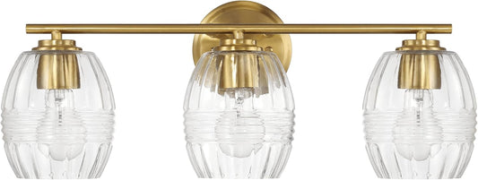 Luster Three Lights Vanity with Clear Glass